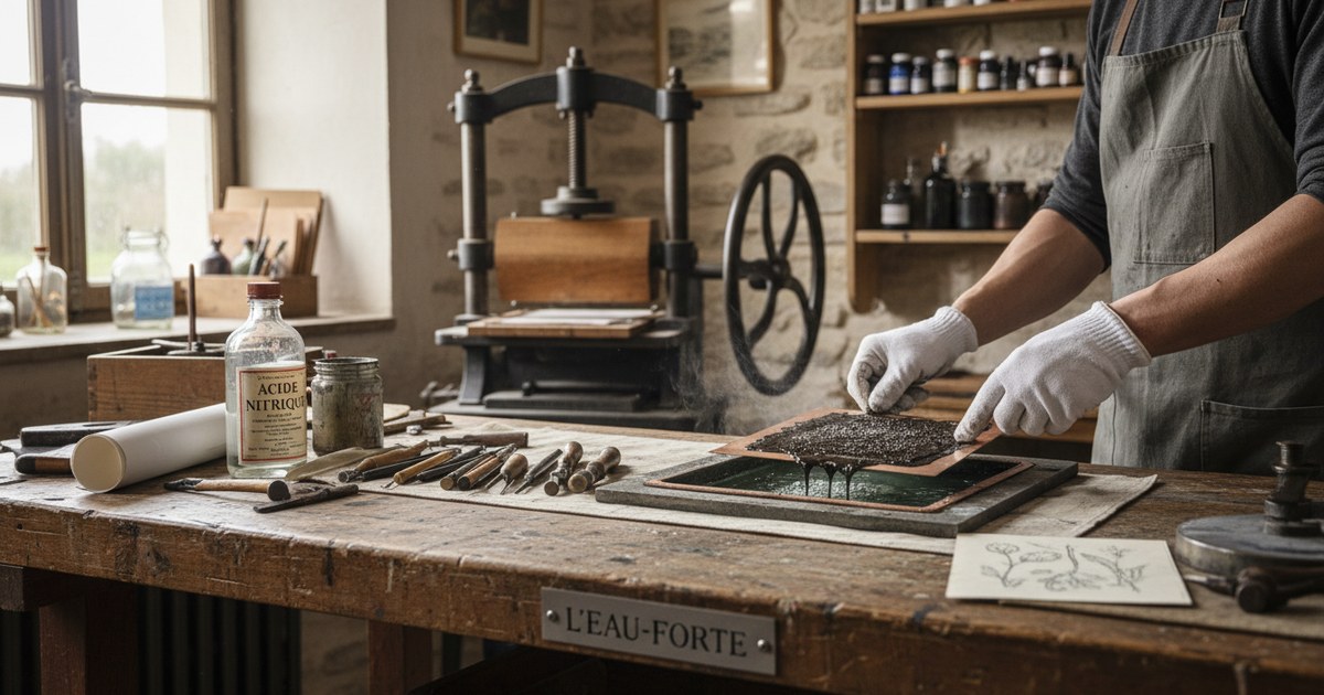L&rsquo;eau-forte : une technique de gravure fascinante